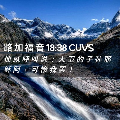 Picture 02 - 路 加 福 音 18:38 CUVS - 他 就 呼 叫 说 ： 大 卫 的 子 孙 耶 - Bible Verse Picture