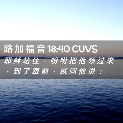 Picture 02 - 路 加 福 音 18:40 CUVS - 耶 稣 站 住 ， 吩 咐 把 他 领 过 来 - Bible Verse Picture