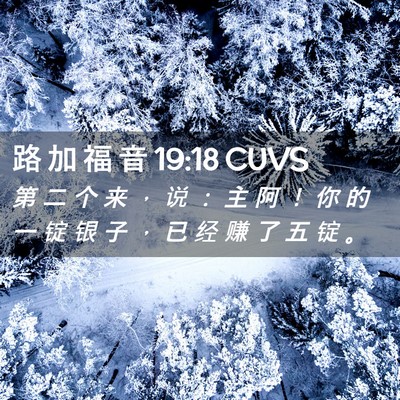 Picture 02 - 路 加 福 音 19:18 CUVS - 第 二 个 来 ， 说 ： 主 阿 ！ 你 的 - Bible Verse Picture