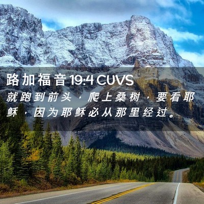 Picture 02 - 路 加 福 音 19:4 CUVS - 就 跑 到 前 头 ， 爬 上 桑 树 ， 要 - Bible Verse Picture