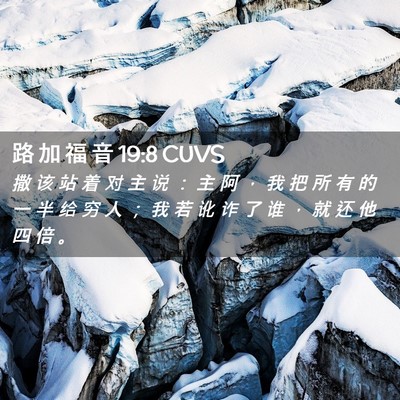 Picture 02 - 路 加 福 音 19:8 CUVS - 撒 该 站 着 对 主 说 ： 主 阿 ， 我 - Bible Verse Picture