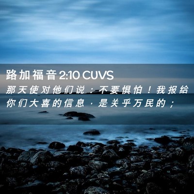 Picture 02 - 路 加 福 音 2:10 CUVS - 那 天 使 对 他 们 说 ： 不 要 惧 怕 - Bible Verse Picture