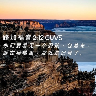 Picture 02 - 路 加 福 音 2:12 CUVS - 你 们 要 看 见 一 个 婴 孩 ， 包 着 - Bible Verse Picture