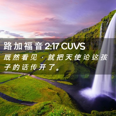 Picture 02 - 路 加 福 音 2:17 CUVS - 既 然 看 见 ， 就 把 天 使 论 这 孩 - Bible Verse Picture
