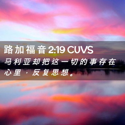 Picture 02 - 路 加 福 音 2:19 CUVS - 马 利 亚 却 把 这 一 切 的 事 存 在 - Bible Verse Picture