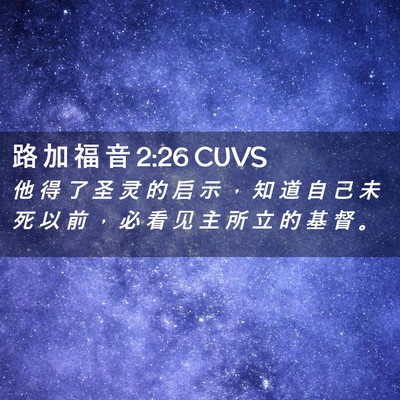 Picture 02 - 路 加 福 音 2:26 CUVS - 他 得 了 圣 灵 的 启 示 ， 知 道 自 - Bible Verse Picture