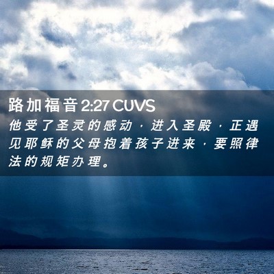 Picture 02 - 路 加 福 音 2:27 CUVS - 他 受 了 圣 灵 的 感 动 ， 进 入 圣 - Bible Verse Picture