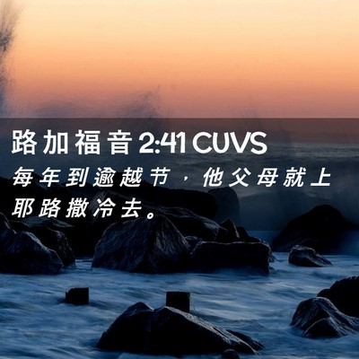 Picture 02 - 路 加 福 音 2:41 CUVS - 每 年 到 逾 越 节 ， 他 父 母 就 上 - Bible Verse Picture