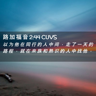 Picture 02 - 路 加 福 音 2:44 CUVS - 以 为 他 在 同 行 的 人 中 间 ， 走 - Bible Verse Picture