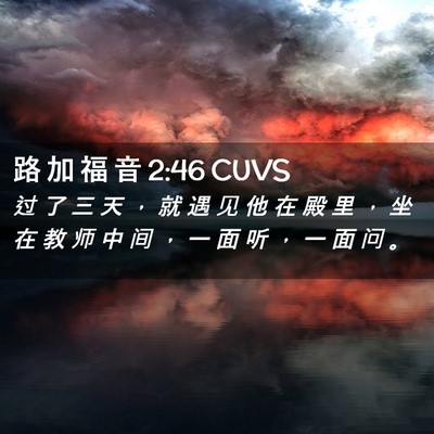 Picture 02 - 路 加 福 音 2:46 CUVS - 过 了 三 天 ， 就 遇 见 他 在 殿 里 - Bible Verse Picture