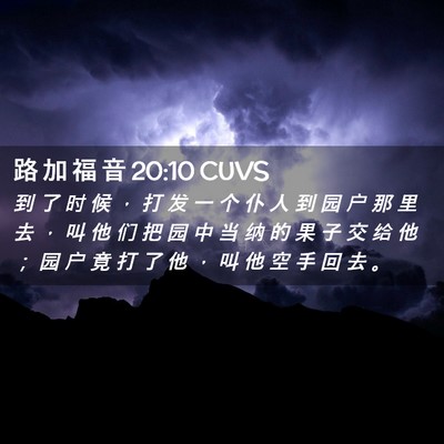 Picture 02 - 路 加 福 音 20:10 CUVS - 到 了 时 候 ， 打 发 一 个 仆 人 到 - Bible Verse Picture