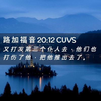 Picture 02 - 路 加 福 音 20:12 CUVS - 又 打 发 第 三 个 仆 人 去 ， 他 们 - Bible Verse Picture