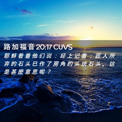 Picture 02 - 路 加 福 音 20:17 CUVS - 耶 稣 看 着 他 们 说 ： 经 上 记 着 - Bible Verse Picture