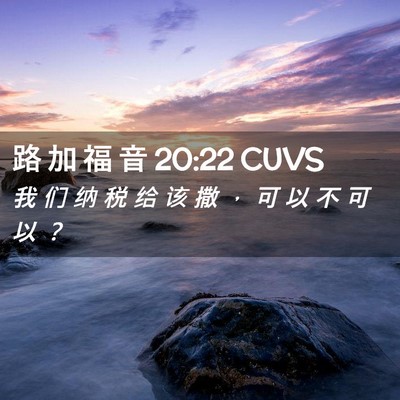 Picture 02 - 路 加 福 音 20:22 CUVS - 我 们 纳 税 给 该 撒 ， 可 以 不 可 - Bible Verse Picture