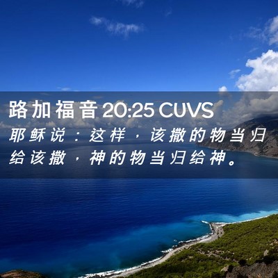 Picture 02 - 路 加 福 音 20:25 CUVS - 耶 稣 说 ： 这 样 ， 该 撒 的 物 当 - Bible Verse Picture