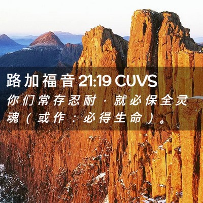 Picture 02 - 路 加 福 音 21:19 CUVS - 你 们 常 存 忍 耐 ， 就 必 保 全 灵 - Bible Verse Picture