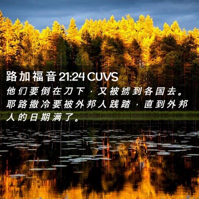 Picture 02 - 路 加 福 音 21:24 CUVS - 他 们 要 倒 在 刀 下 ， 又 被 掳 到 - Bible Verse Picture