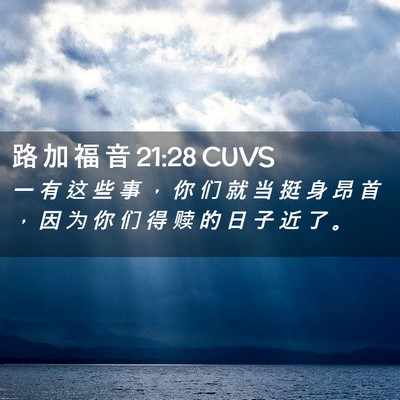 Picture 02 - 路 加 福 音 21:28 CUVS - 一 有 这 些 事 ， 你 们 就 当 挺 身 - Bible Verse Picture