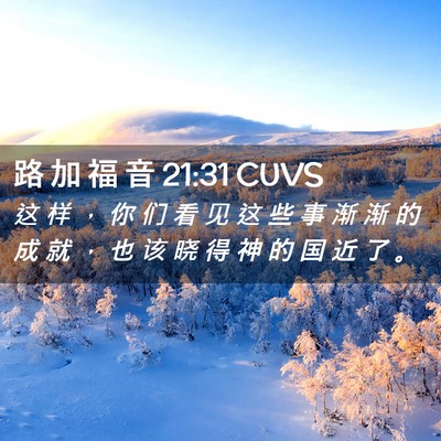 Picture 02 - 路 加 福 音 21:31 CUVS - 这 样 ， 你 们 看 见 这 些 事 渐 渐 - Bible Verse Picture