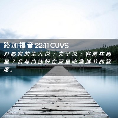 Picture 02 - 路 加 福 音 22:11 CUVS - 对 那 家 的 主 人 说 ： 夫 子 说 ： - Bible Verse Picture