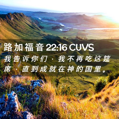 Picture 02 - 路 加 福 音 22:16 CUVS - 我 告 诉 你 们 ， 我 不 再 吃 这 筵 - Bible Verse Picture