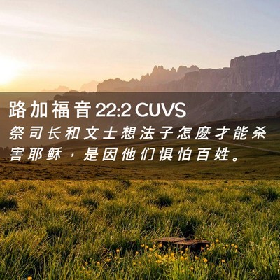 Picture 02 - 路 加 福 音 22:2 CUVS - 祭 司 长 和 文 士 想 法 子 怎 麽 才 - Bible Verse Picture