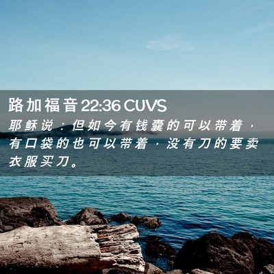 Picture 02 - 路 加 福 音 22:36 CUVS - 耶 稣 说 ： 但 如 今 有 钱 囊 的 可 - Bible Verse Picture