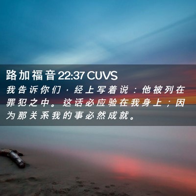 Picture 02 - 路 加 福 音 22:37 CUVS - 我 告 诉 你 们 ， 经 上 写 着 说 ： - Bible Verse Picture