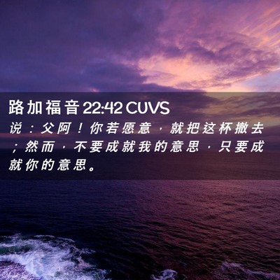 Picture 02 - 路 加 福 音 22:42 CUVS - 说 ： 父 阿 ！ 你 若 愿 意 ， 就 把 - Bible Verse Picture