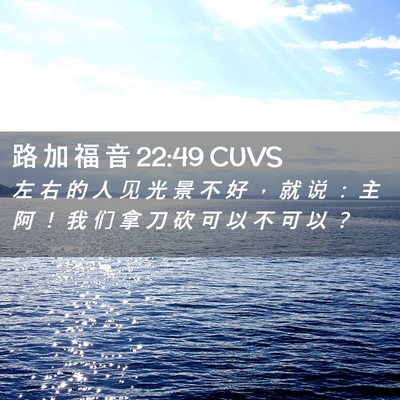Picture 02 - 路 加 福 音 22:49 CUVS - 左 右 的 人 见 光 景 不 好 ， 就 说 - Bible Verse Picture
