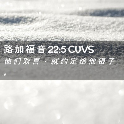Picture 02 - 路 加 福 音 22:5 CUVS - 他 们 欢 喜 ， 就 约 定 给 他 银 子 - Bible Verse Picture