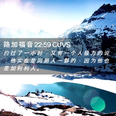Picture 02 - 路 加 福 音 22:59 CUVS - 约 过 了 一 小 时 ， 又 有 一 个 人 - Bible Verse Picture