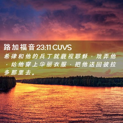 Picture 02 - 路 加 福 音 23:11 CUVS - 希 律 和 他 的 兵 丁 就 藐 视 耶 稣 - Bible Verse Picture