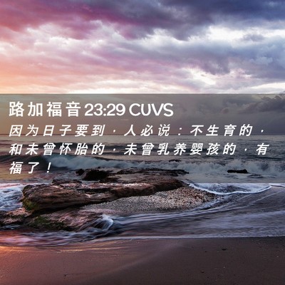 Picture 02 - 路 加 福 音 23:29 CUVS - 因 为 日 子 要 到 ， 人 必 说 ： 不 - Bible Verse Picture