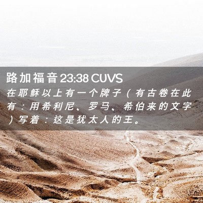 Picture 02 - 路 加 福 音 23:38 CUVS - 在 耶 稣 以 上 有 一 个 牌 子 （ 有 - Bible Verse Picture