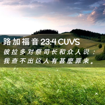 Picture 02 - 路 加 福 音 23:4 CUVS - 彼 拉 多 对 祭 司 长 和 众 人 说 ： - Bible Verse Picture
