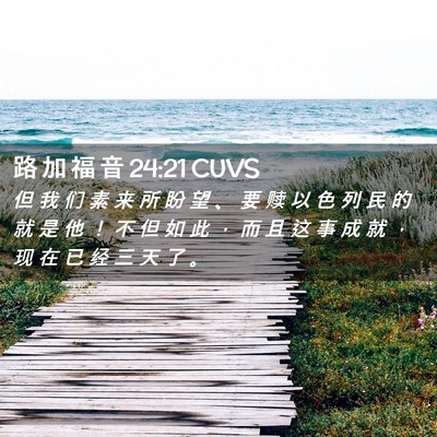 Picture 02 - 路 加 福 音 24:21 CUVS - 但 我 们 素 来 所 盼 望 、 要 赎 以 - Bible Verse Picture