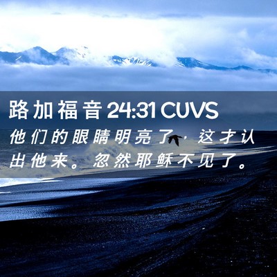 Picture 02 - 路 加 福 音 24:31 CUVS - 他 们 的 眼 睛 明 亮 了 ， 这 才 认 - Bible Verse Picture