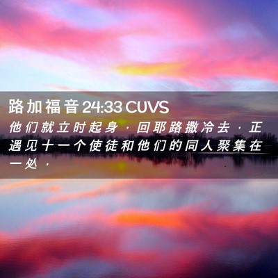Picture 02 - 路 加 福 音 24:33 CUVS - 他 们 就 立 时 起 身 ， 回 耶 路 撒 - Bible Verse Picture