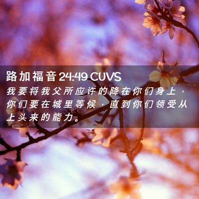Picture 02 - 路 加 福 音 24:49 CUVS - 我 要 将 我 父 所 应 许 的 降 在 你 - Bible Verse Picture