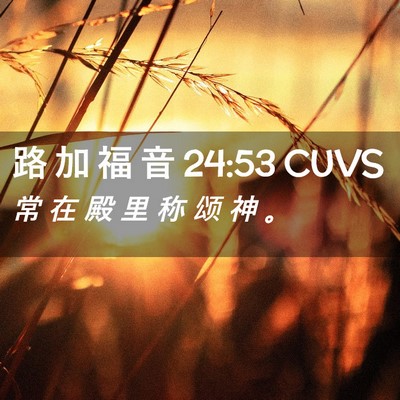 Picture 02 - 路 加 福 音 24:53 CUVS - 常 在 殿 里 称 颂 神 - Bible Verse Picture