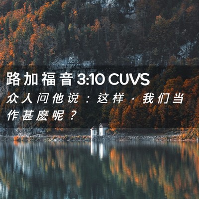 Picture 02 - 路 加 福 音 3:10 CUVS - 众 人 问 他 说 ： 这 样 ， 我 们 当 - Bible Verse Picture