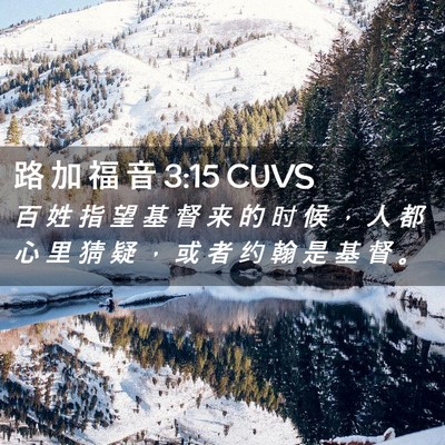Picture 02 - 路 加 福 音 3:15 CUVS - 百 姓 指 望 基 督 来 的 时 候 ， 人 - Bible Verse Picture