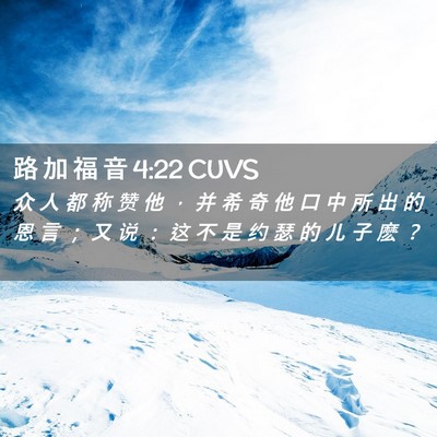 Picture 02 - 路 加 福 音 4:22 CUVS - 众 人 都 称 赞 他 ， 并 希 奇 他 口 - Bible Verse Picture