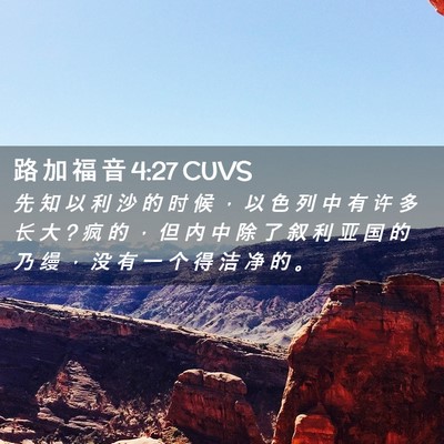 Picture 02 - 路 加 福 音 4:27 CUVS - 先 知 以 利 沙 的 时 候 ， 以 色 列 - Bible Verse Picture