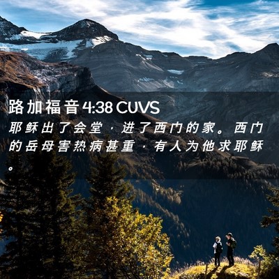 Picture 02 - 路 加 福 音 4:38 CUVS - 耶 稣 出 了 会 堂 ， 进 了 西 门 的 - Bible Verse Picture