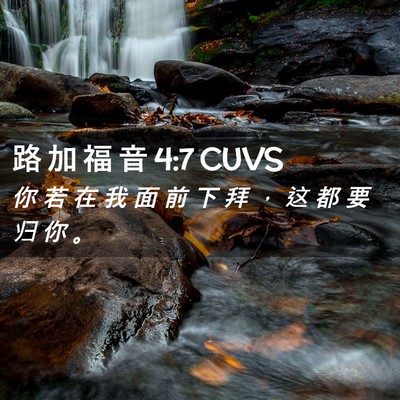 Picture 02 - 路 加 福 音 4:7 CUVS - 你 若 在 我 面 前 下 拜 ， 这 都 要 - Bible Verse Picture