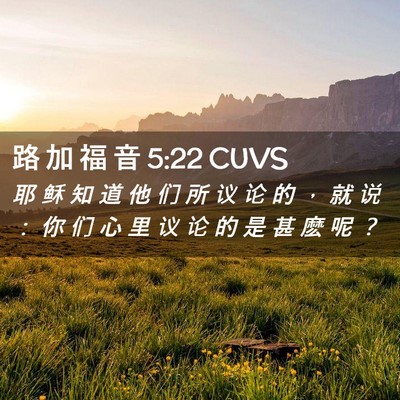 Picture 02 - 路 加 福 音 5:22 CUVS - 耶 稣 知 道 他 们 所 议 论 的 ， 就 - Bible Verse Picture