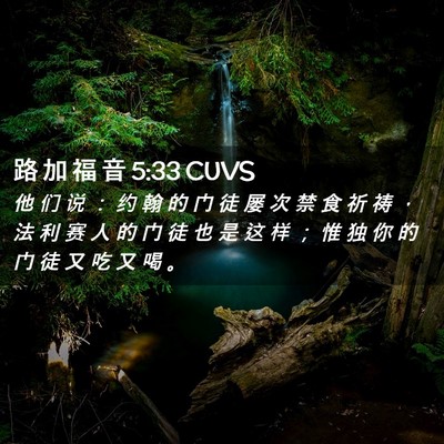 Picture 02 - 路 加 福 音 5:33 CUVS - 他 们 说 ： 约 翰 的 门 徒 屡 次 禁 - Bible Verse Picture