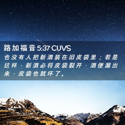 Picture 02 - 路 加 福 音 5:37 CUVS - 也 没 有 人 把 新 酒 装 在 旧 皮 袋 - Bible Verse Picture
